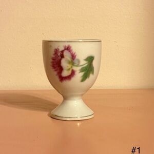 Circa 1940s Floral Porcelain Egg Cup